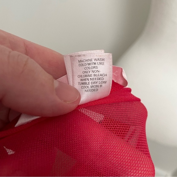 Vintage Y2K Victoria Secret Mesh Babydoll Red Lingerie Mini Dress Size Medium - Picture 9 of 9